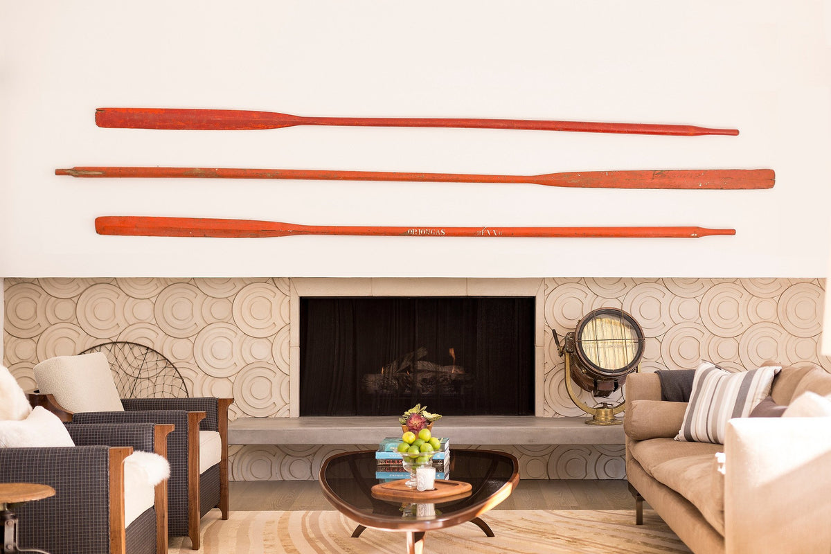 Fireplace wall in Ring Fish cladding