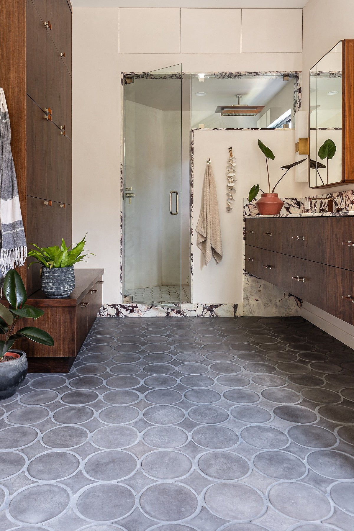 View toward the glass shower