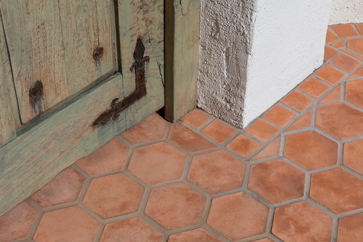 Hexagon tile at the garden gate