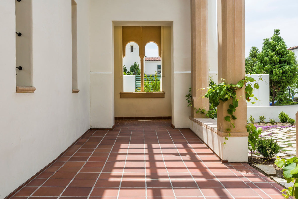 Window alcove at the walkway's end