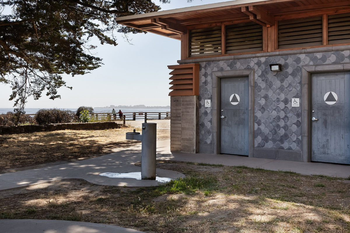Restroom near the ocean bluff