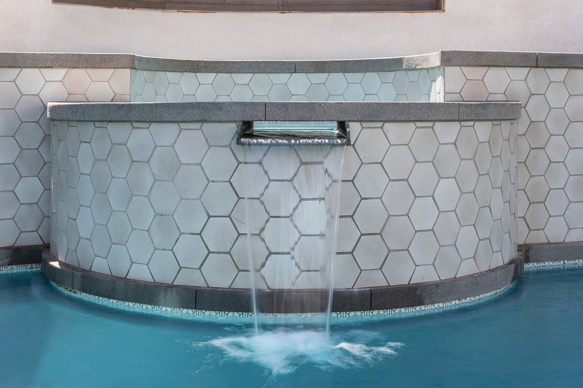 Spillway over hexagon tile