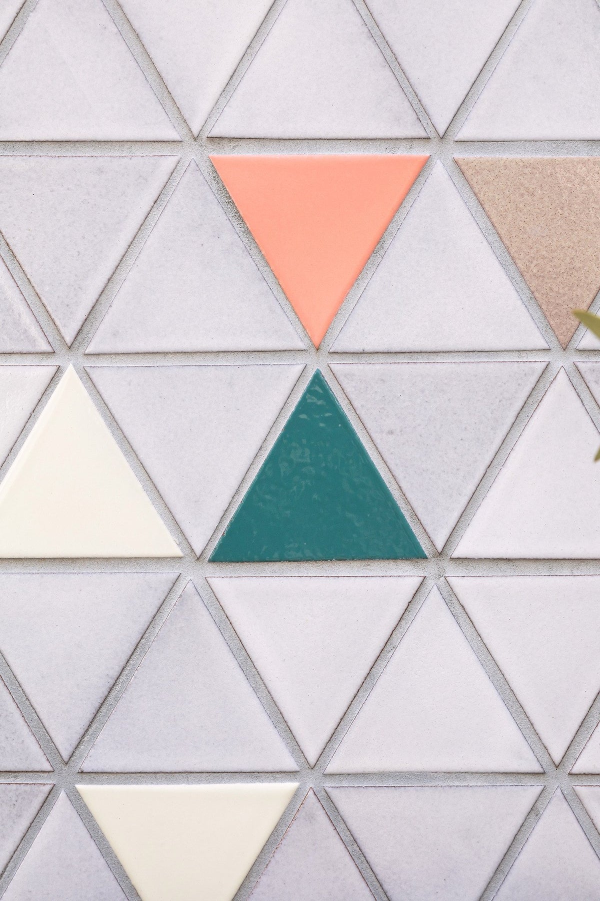 Teal and coral Studio triangles