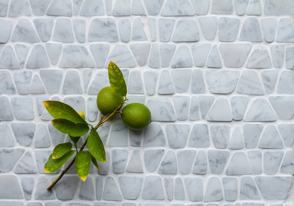 Irregular Hand Cut Timeworn Mesh Carrara
