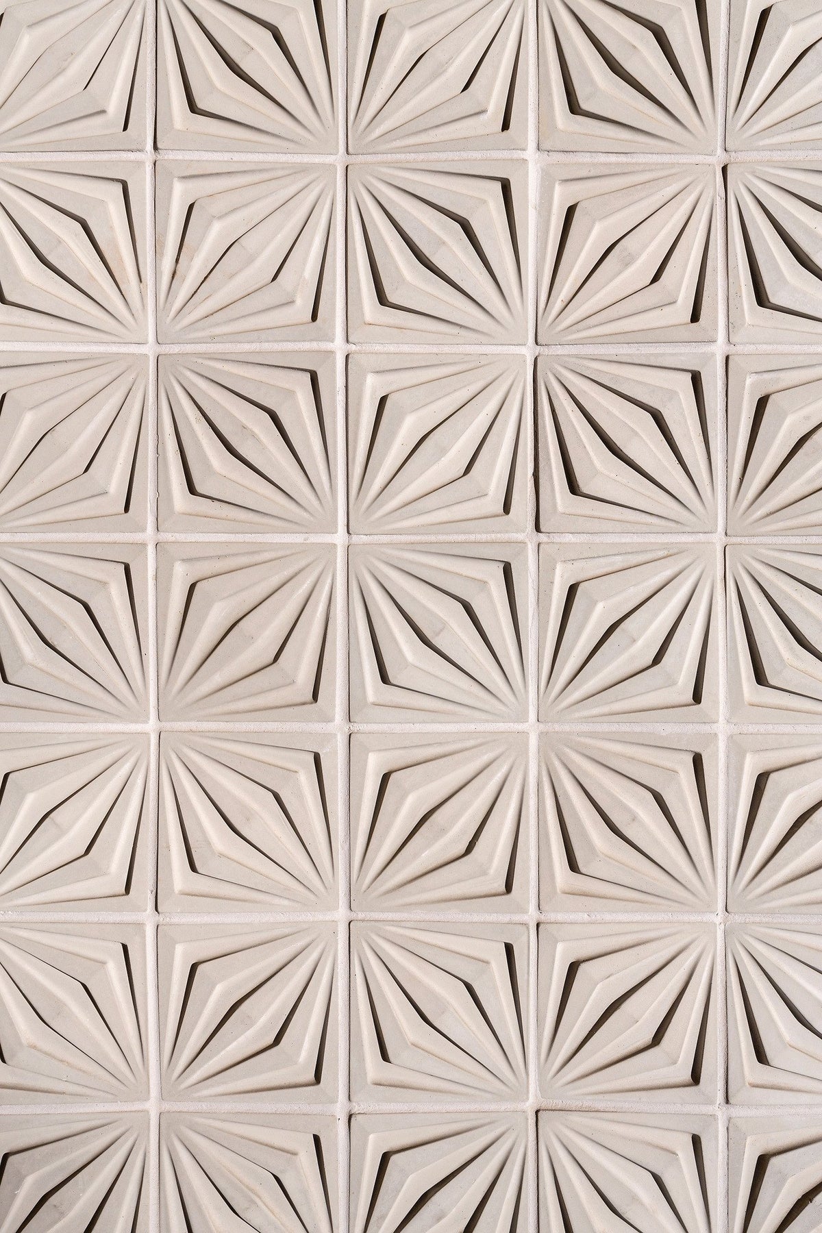 Close-up of the carved star pattern