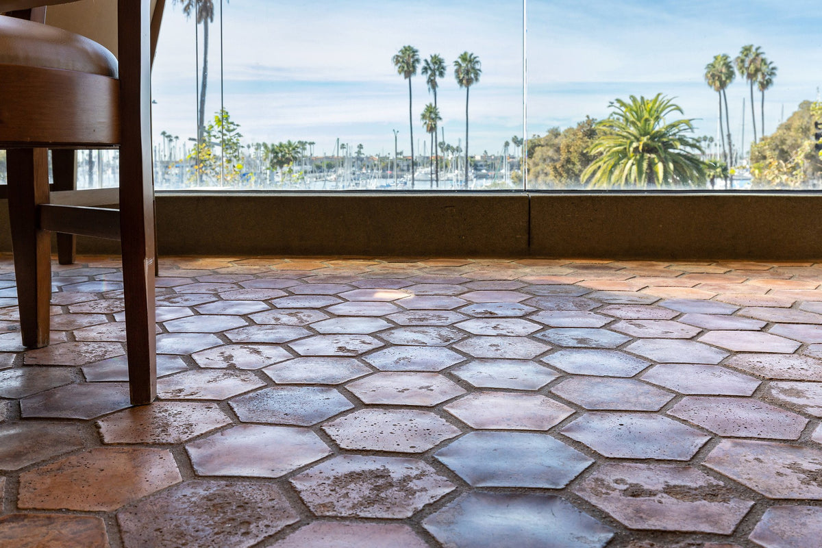 Hex floor with harbor view