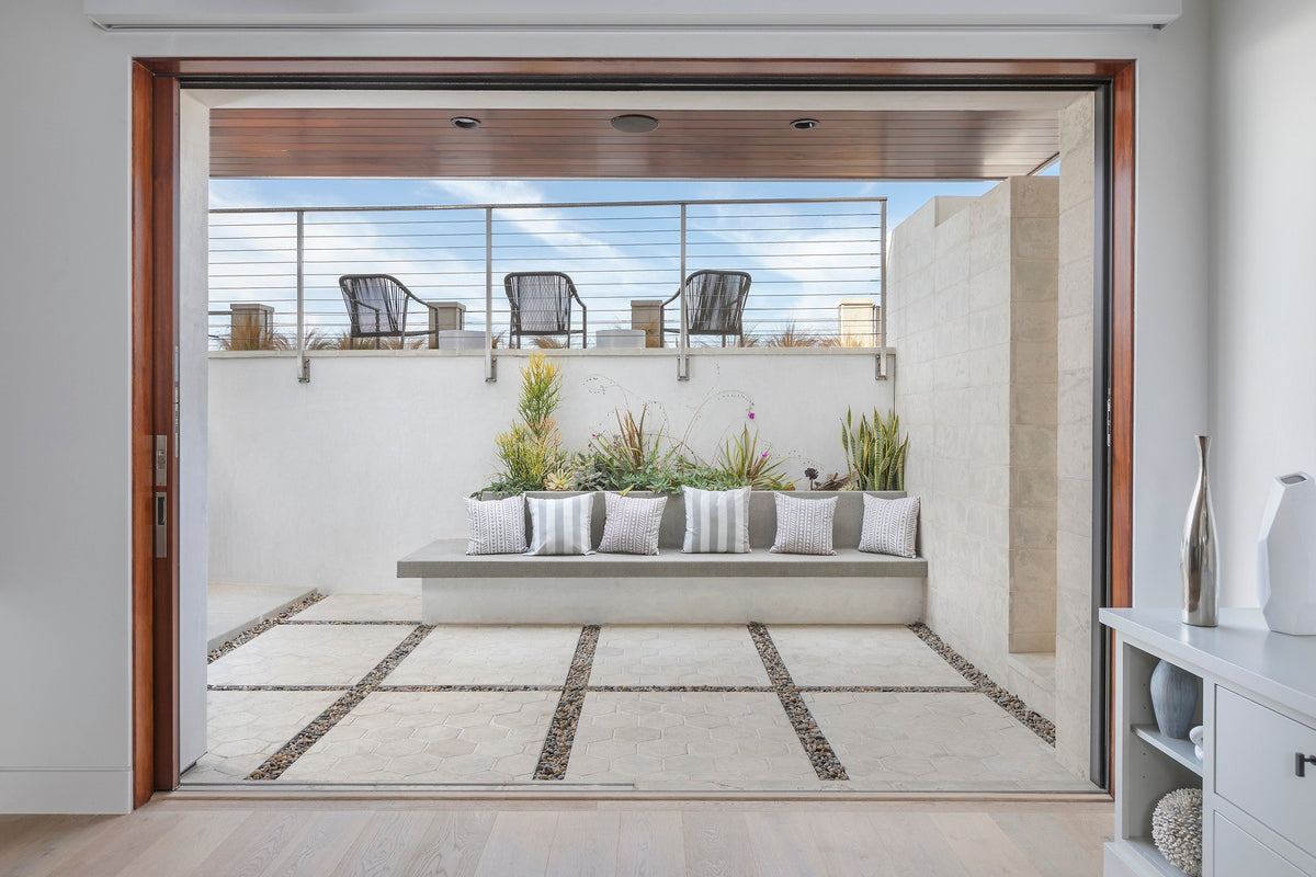 Living room opening to the patio