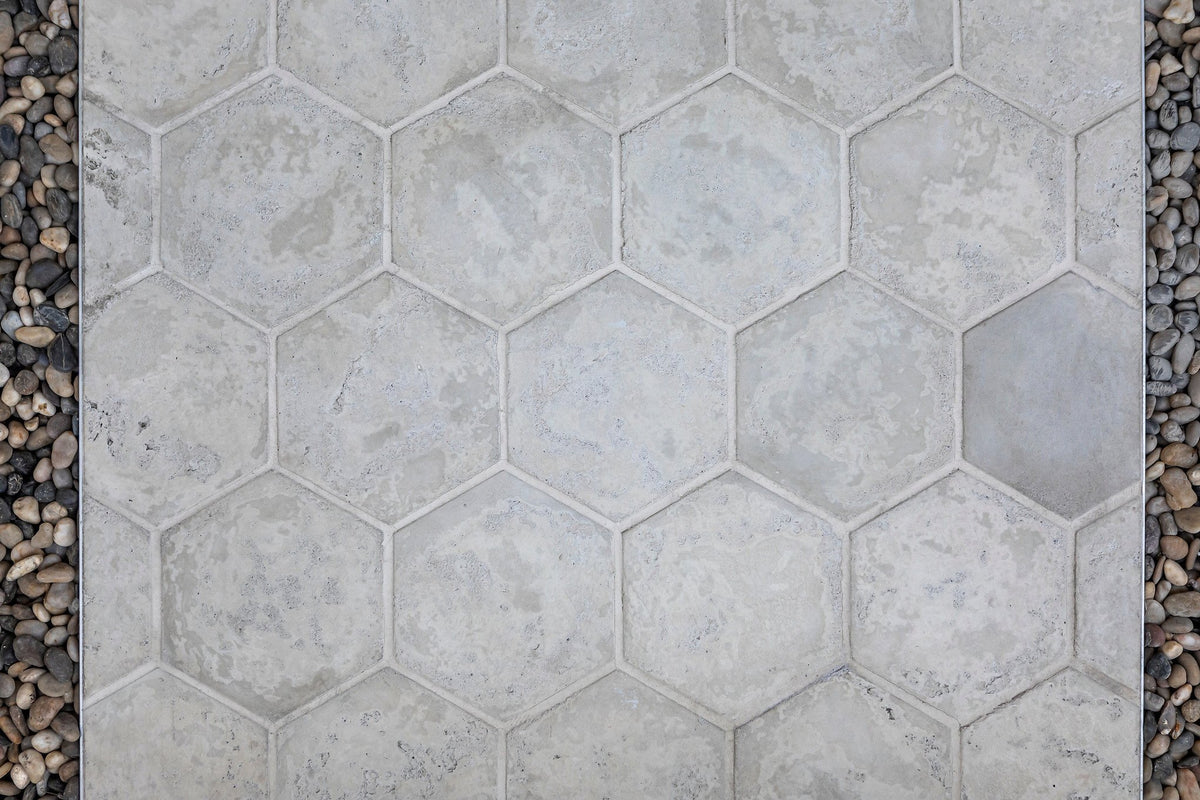 Roman 6" Hexagon in Early Gray