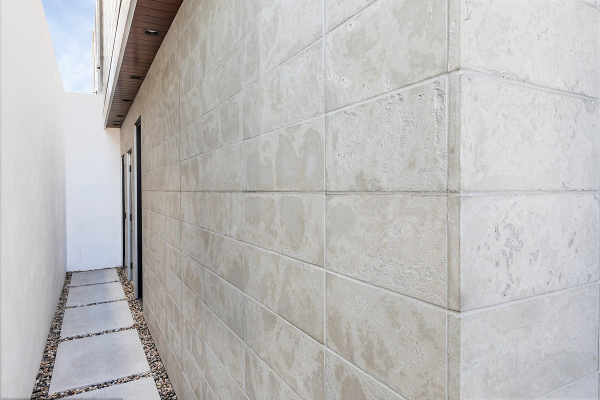 Side walk along Roman Tile wall
