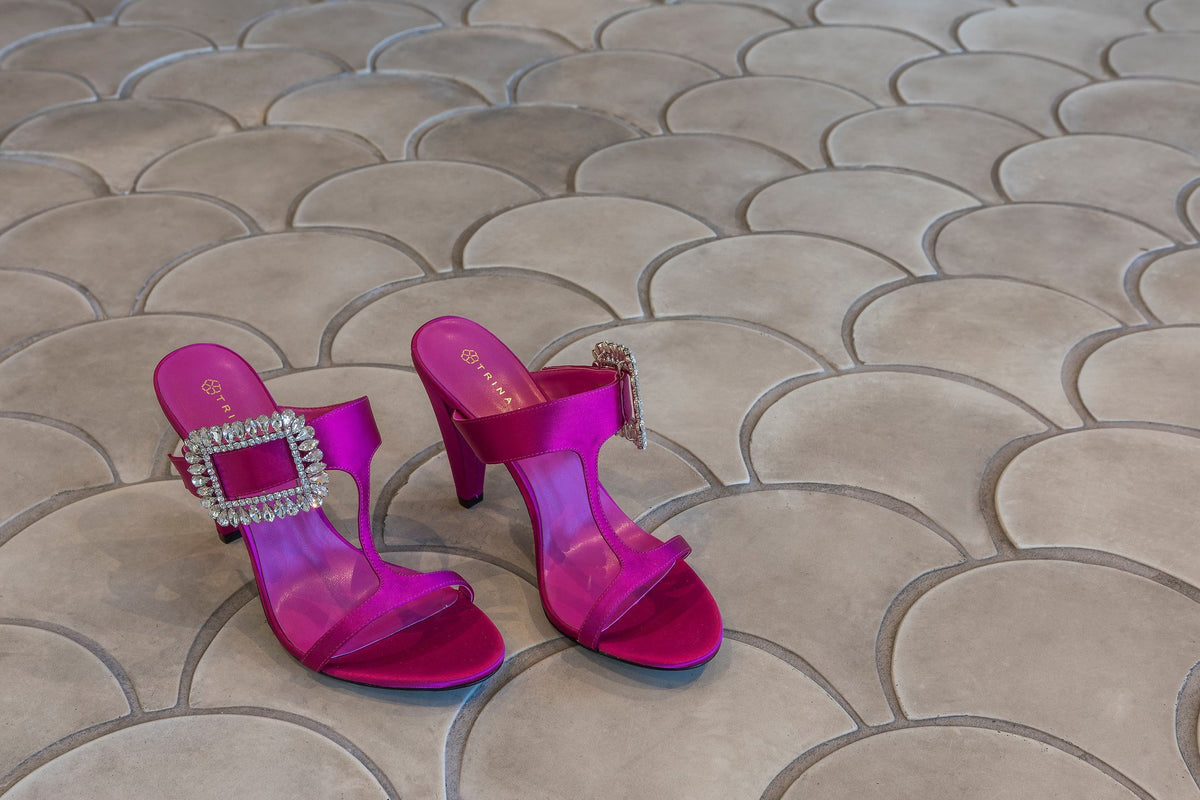 Shoes on the scalloped floor