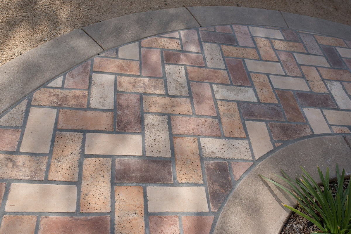 Smooth Brick herringbone in Creme Fraiche