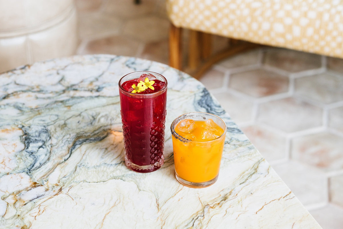 Cocktails above the Hacienda hex floor