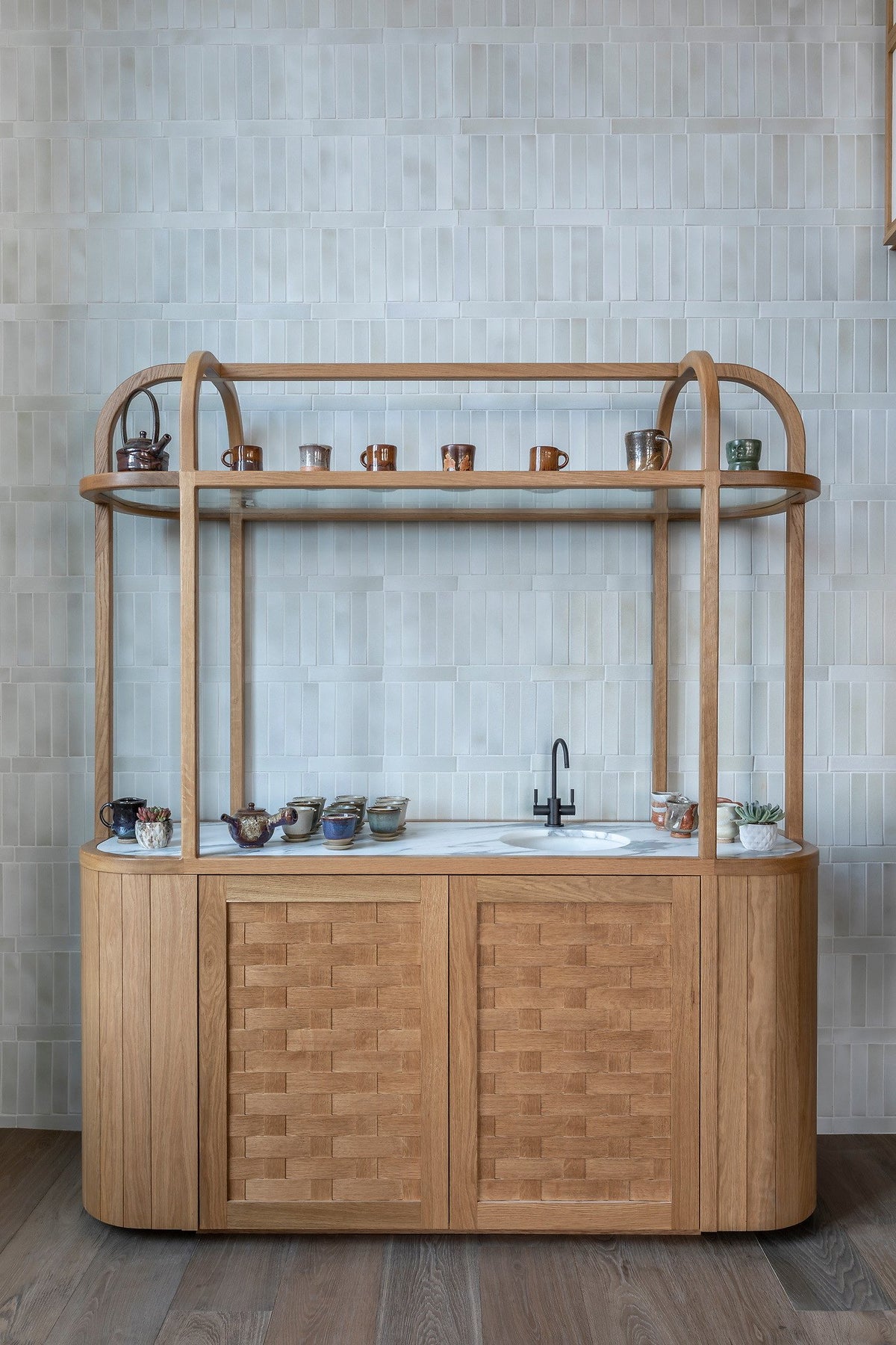 Coffee station on Studio 2x8 tile