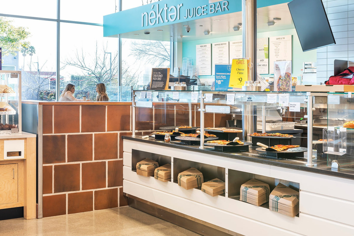 Prepared food counter with Leather tile